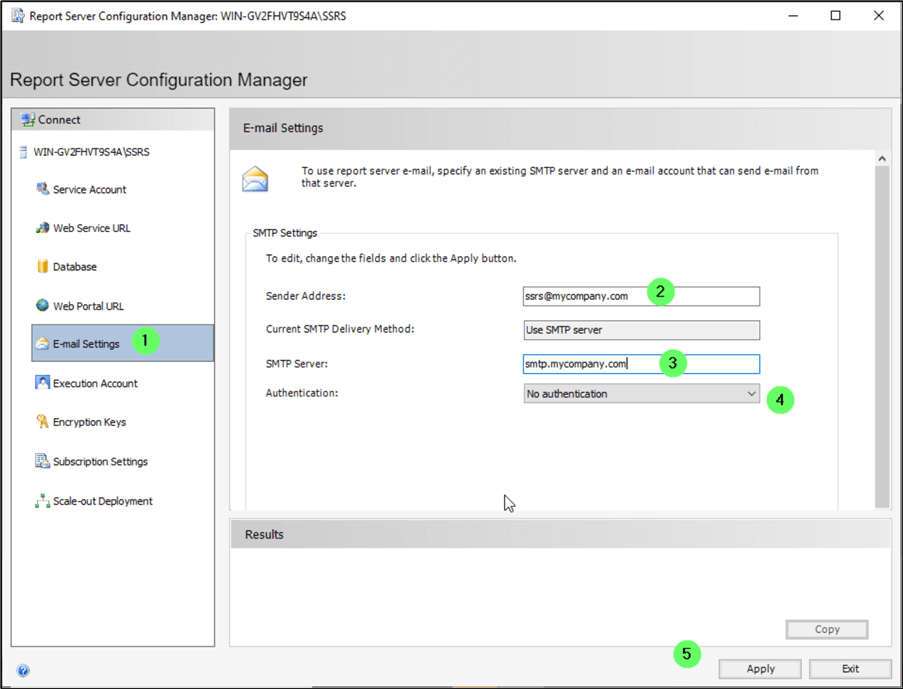 E-mail Settings
