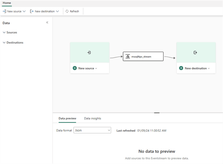 new evenstream on design canvas