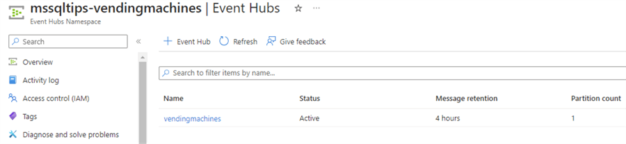 new event hub created