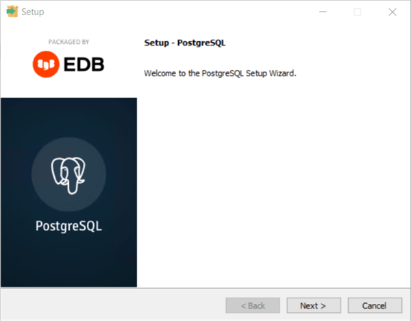 IaaS - Azure PostgreSQL - welcome screen