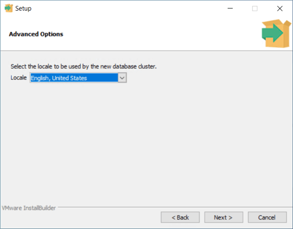IaaS - Azure PostgreSQL - database locale