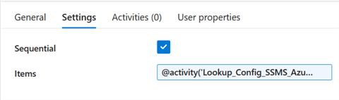 Item Configuration ForEach Activity