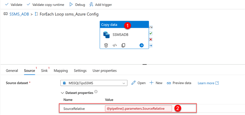 Add Source Copy Activity