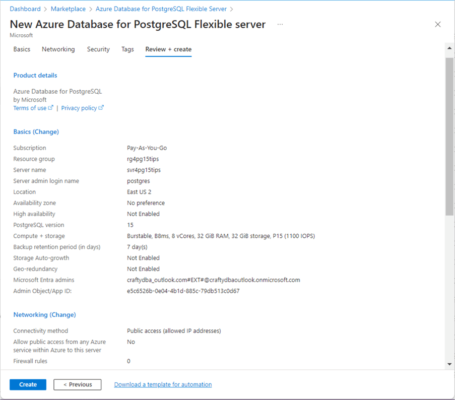 Deploy and Configure Azure SQL Database for PostgreSQL using Portal