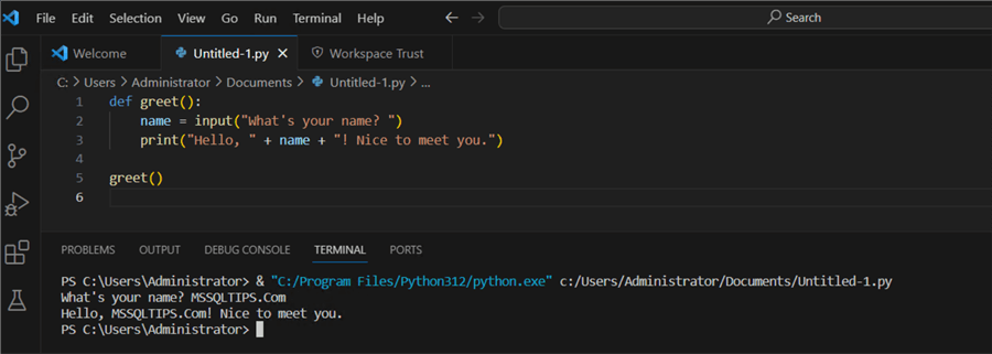 Write/execute script