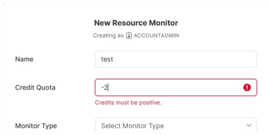 credit quota - negative number