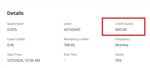 credit quota - decimal rounded