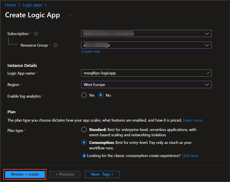 create logic app