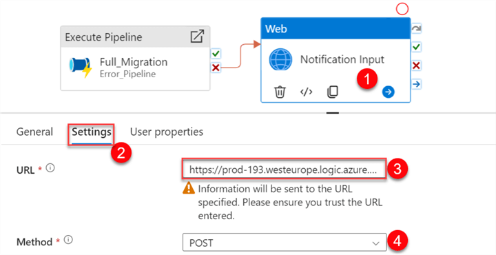Web activity settings