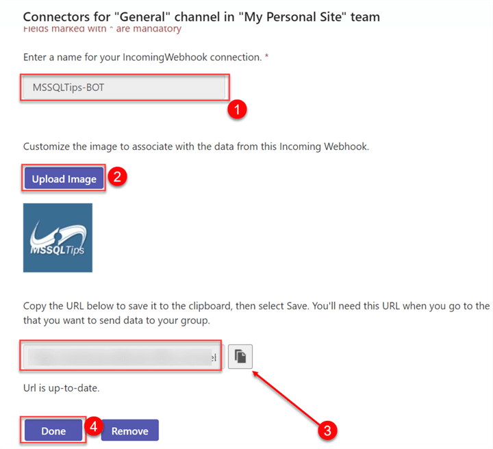 Webhook configuration