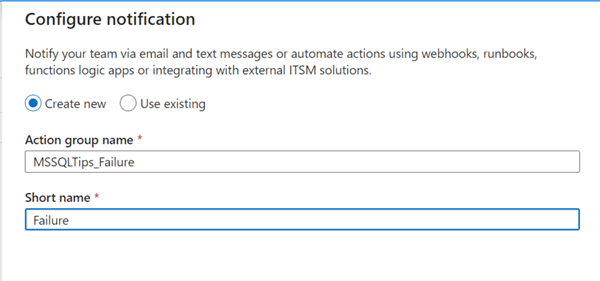 configure notification