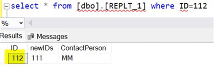 Output of updated row