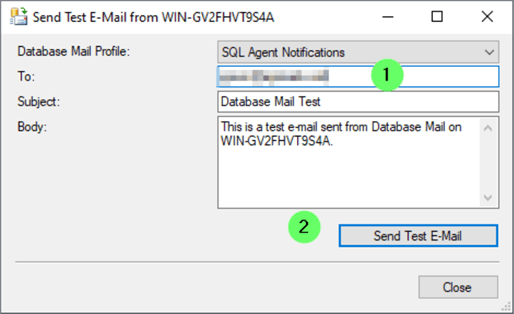database mail send test email