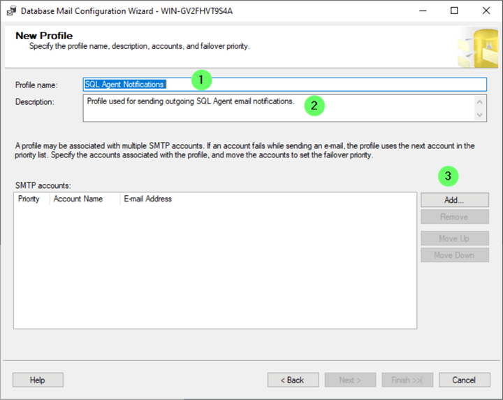 Configure Database Mail Wizard 4