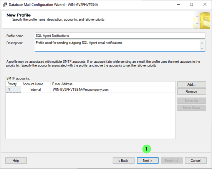 Configure Database Mail Wizard 6