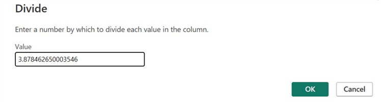 Divide dialog box