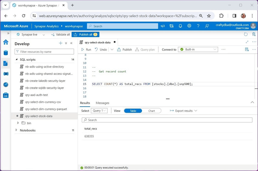 Read Data Stored in a Lake Database using Azure Synapse Analytics