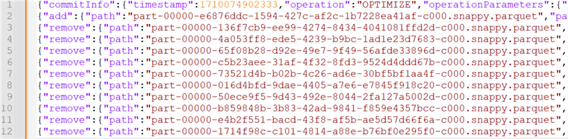 log info for the data compaction