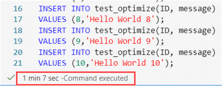 spark is slow for individual insert statements