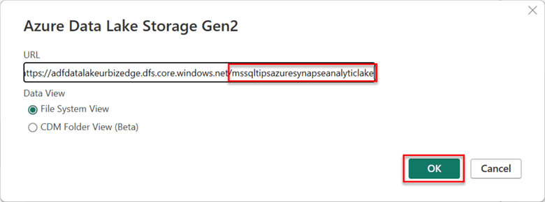 Connect Power BI Desktop to Azure Synapse Analytic Storage.