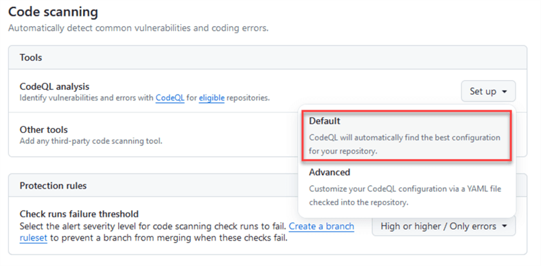Enable code scanning