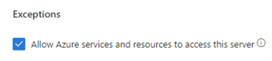 allow azure services to connect to db