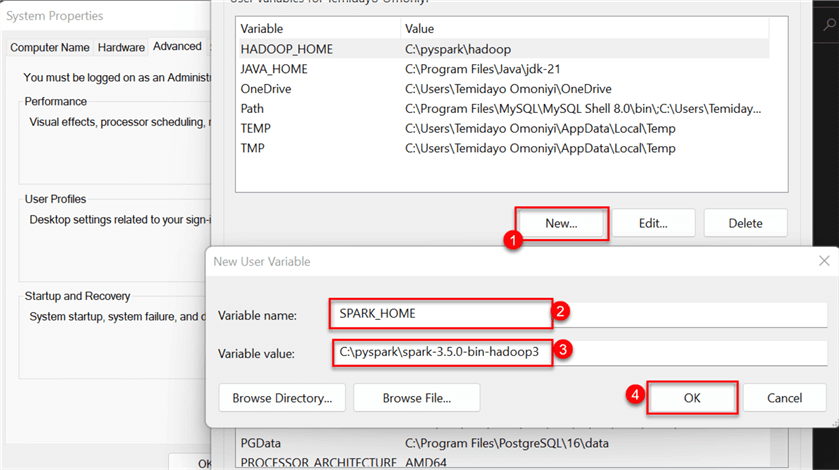 Create Spark Home Environment Variable