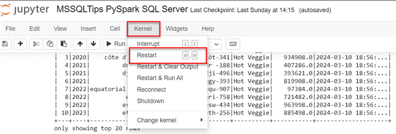 Restarting Kernel