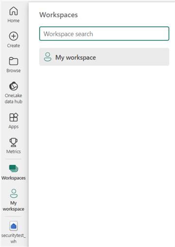 workspace that hosts the warehouse is not visible in the list