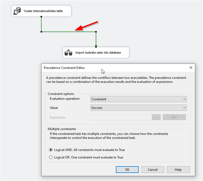 Precedence constraint editor