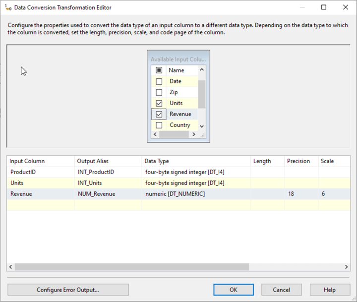 Data Conversation Transformation Editor