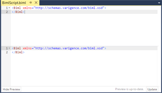 new Biml file
