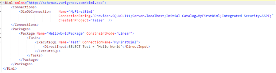 simple Biml file