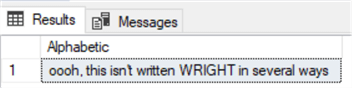 regex query results