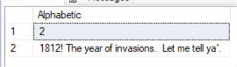 regex query results