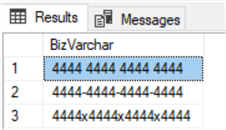regex query results