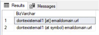 regex query results