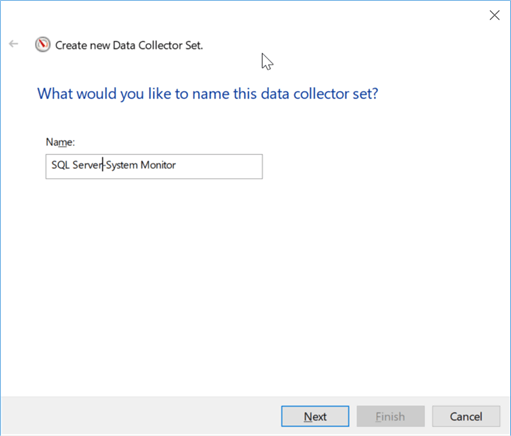create new data collector set