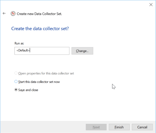 create new data collector set