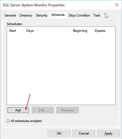 schedule perfmon data collector
