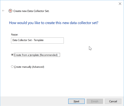 create new data collector set