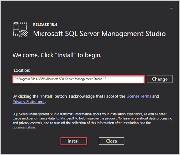Click Install to begin