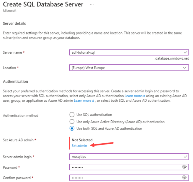 create sql server
