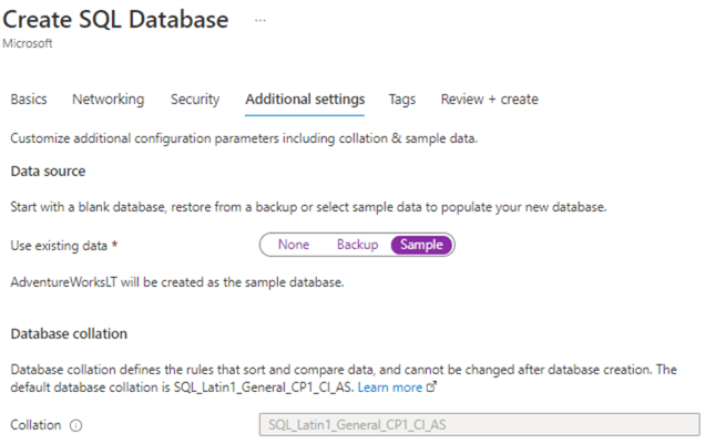 config sample db