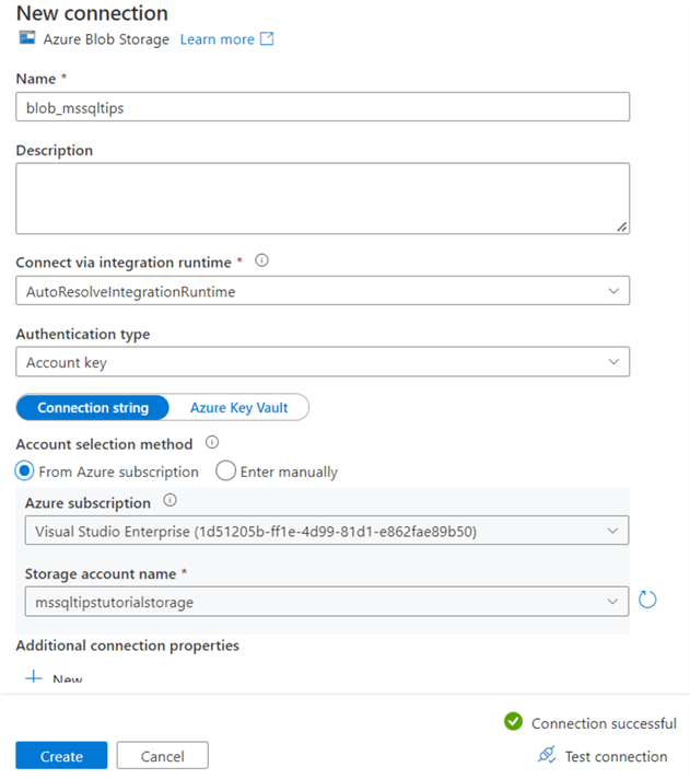 define connection to blob storage