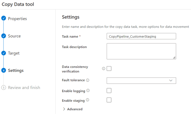 step 4 - settings