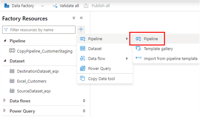 create new pipeline