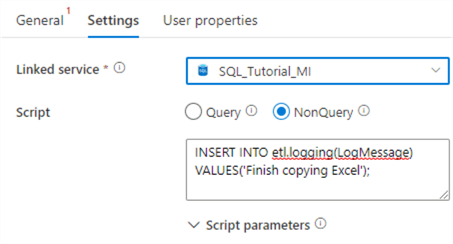 adf sql script