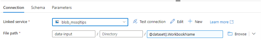 file path with parameter