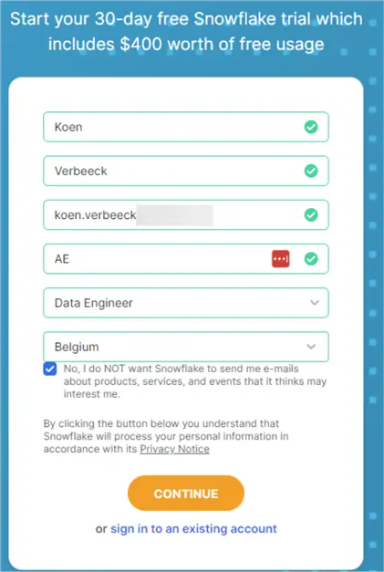create free trial account